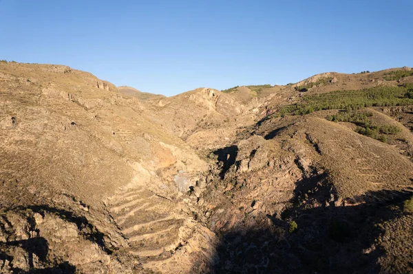 Paysage Montagneux Dans Sud Espagne Des Gorges Ravin Énormes Rochers — Photo