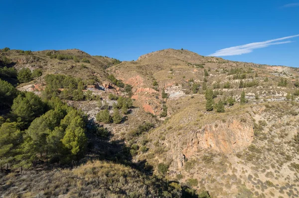 Paisaje Montañoso Sur España Hay Árboles Arbustos Cielo Está Despejado — Foto de Stock