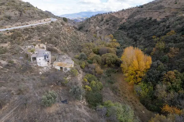 Paisaje Montañoso Sur Granada España Hay Árboles Arbustos Hay Una — Foto de Stock