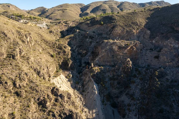 Bergige Landschaft Süden Von Almeria Spanien Gibt Bäume Und Büsche — Stockfoto