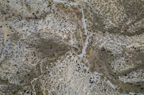 Aerial Photo Mountain Area Area Desert Bushes Several Ravines — Photo