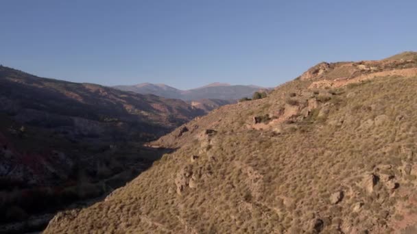 Mountainous Landscape South Spain Trees Bushes Stones River — Vídeos de Stock