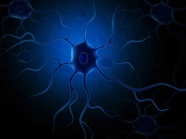 Медицинская Иллюстрация Человеческой Активной Нервной Клетки — стоковое фото