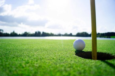Bola de golf yeşili Delik
