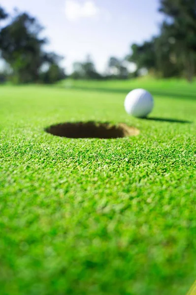 Golfe Buraco Verde Cerca Hoyo Clube — Fotografia de Stock