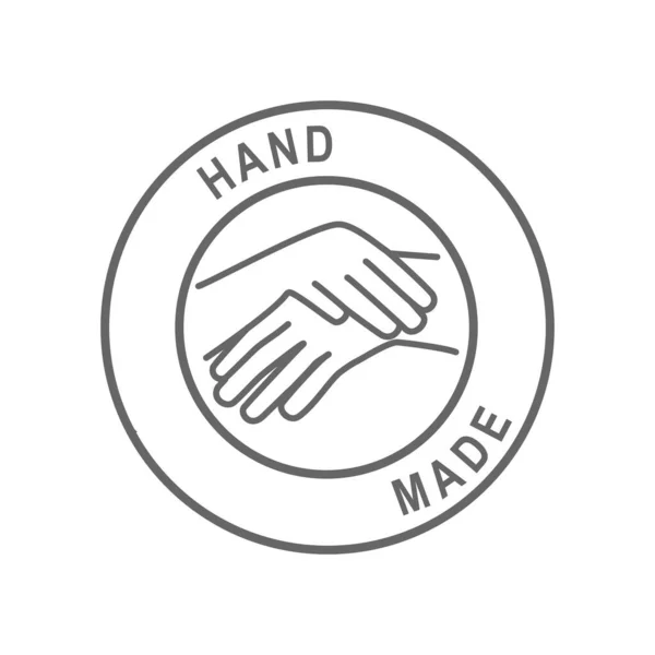 Χειροποίητο Λογότυπο Χειροποίητη Τσάντα Ετικέτα Που Απομονώνεται Λευκό Φόντο Διάνυσμα — Διανυσματικό Αρχείο