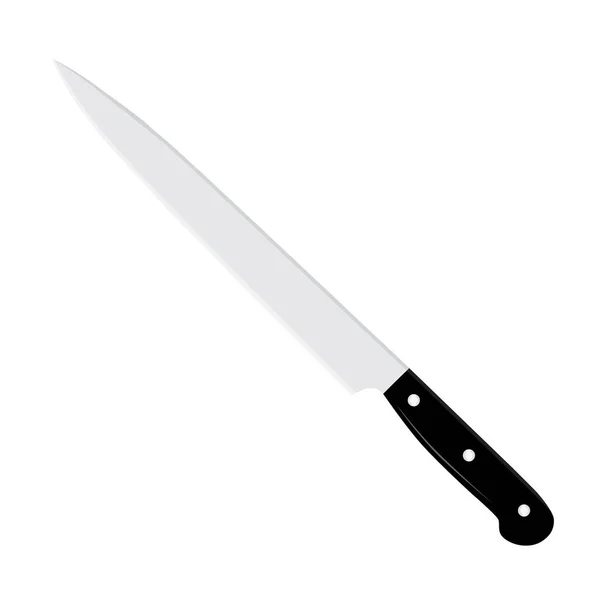 Sharp Chef Kitchen Knife Isolated White Background Vector — Stock Vector