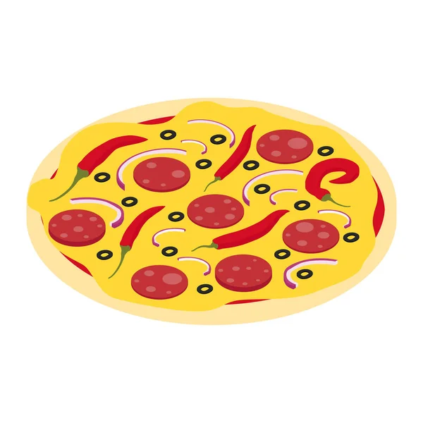 Deliciosa Pizza Mexicana Aislada Blanco Pizza Para Restaurantes Pizzerías Deliciosa — Foto de Stock