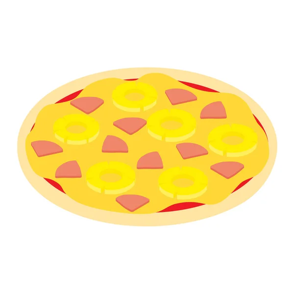Hawaiian pizza for restaurants or pizzerias. Delicious taste pizza with cheese, cooked ham, pineapple and bacon