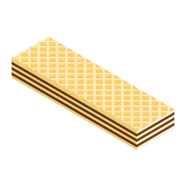 Krokante Wafel Chocolade Crème Smaak Isometrische Weergave Geïsoleerd Witte Achtergrond — Stockfoto
