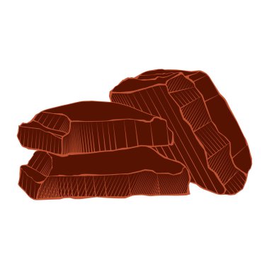 Beyaz arka planda izole edilmiş kahverengi çikolata parçaları.