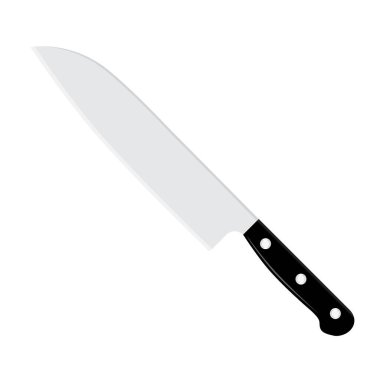Sharp Chef 'in mutfak bıçağı beyaz arka planda izole edilmiş. raster