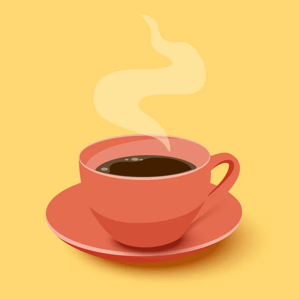 一杯新鲜咖啡 栅格插图 自助餐厅 卡片装饰设计 — 图库照片
