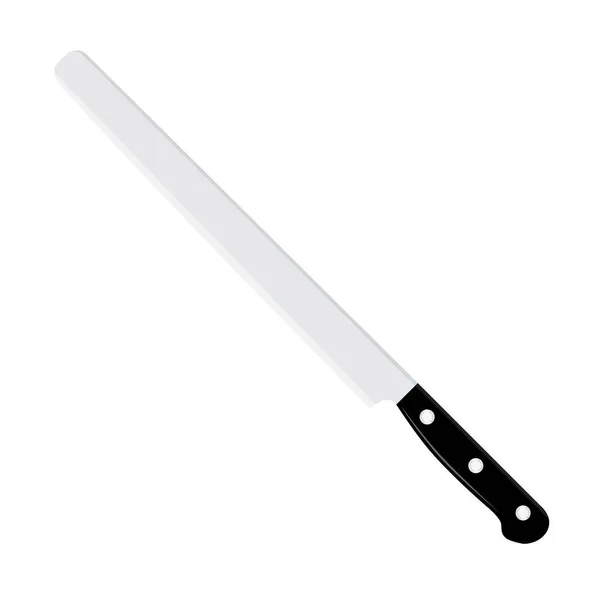Хлебный Кухонный Нож Белом Фоне Растр — стоковое фото