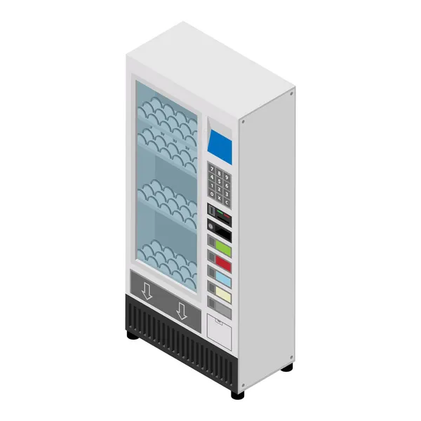 Máquina Venda Automática Vazia Para Lanches Refrigerantes Isolados Fundo Branco — Fotografia de Stock