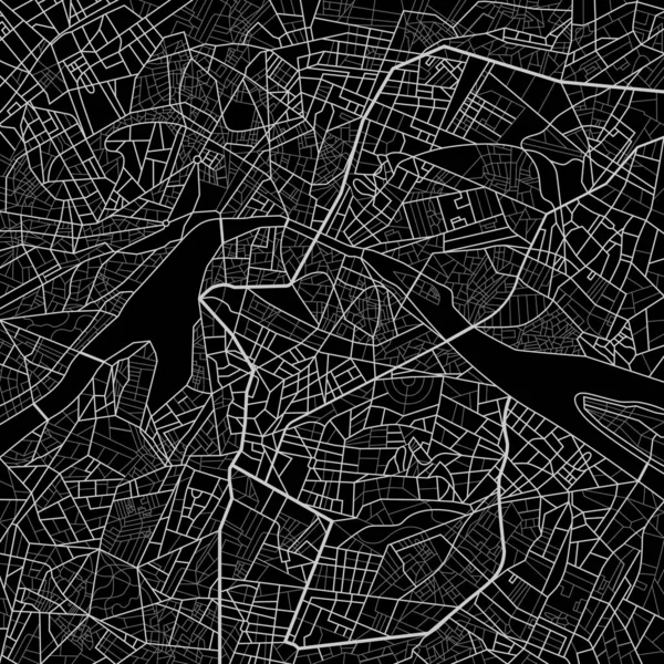 Rastrová ilustrační mapa města. Schéma cest. — Stock fotografie