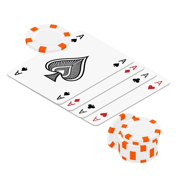 Gry w karty i żetony w kasynie — Zdjęcie stockowe