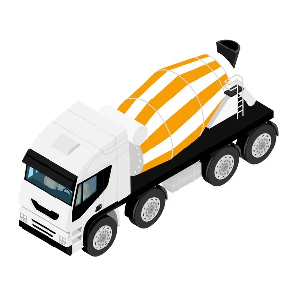 Camion béton ciment. Mixet camion isolé sur fond blanc. — Photo