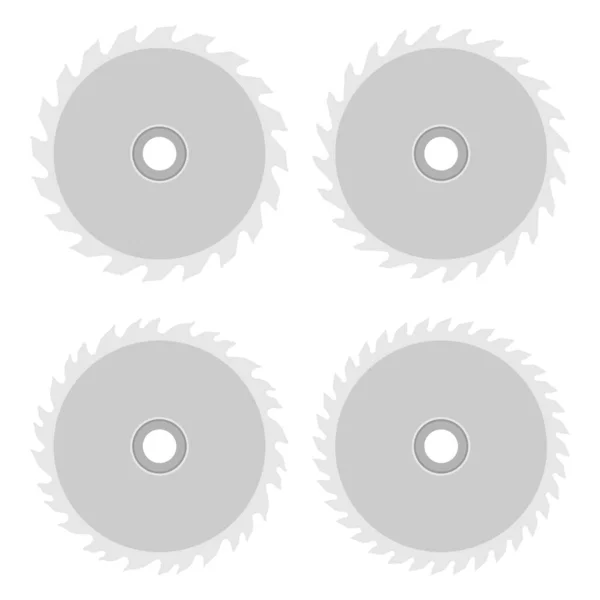 Verschiedene Kreissägeblätter isoliert auf weißem Hintergrund — Stockfoto
