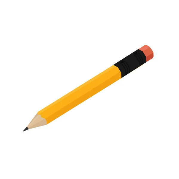 Pencil Write Raster Icon Isolated White Background Isometric View — Stock Photo, Image