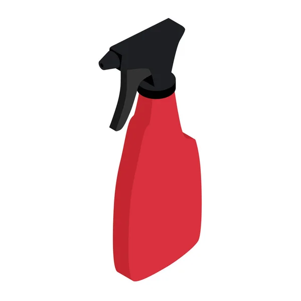 赤いスプレーボトル 掃除用品 水噴霧ボトル ラスター アイソメトリックビュー — ストック写真