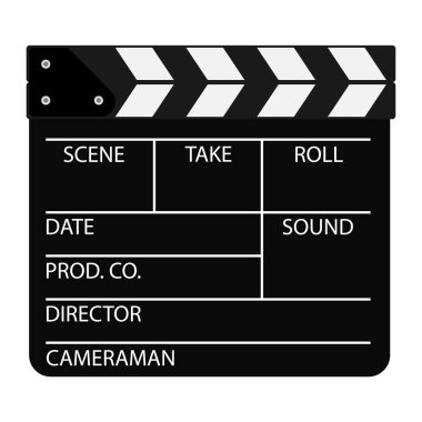 Film alkış tahtası beyaz arkaplanda izole edildi. Boş sinema alkışı. raster