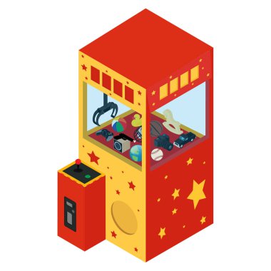 Otomat makinası oyuncakları çekiyor. Pençe vinç makinesi ya da oyuncak ayı toplayıcısı