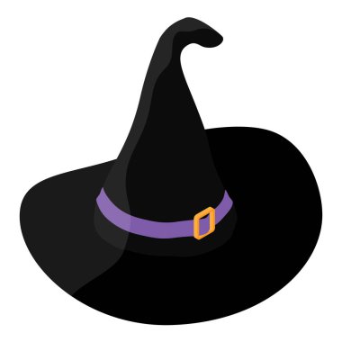 Cadı şapkası beyaz arka planda izole edildi, Raster.