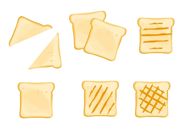 Білі Скибочки Хліба Бутерброду Ізольовані Білому Тлі Растровий — стокове фото