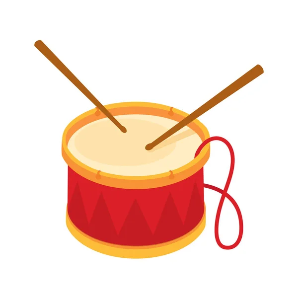 Tambores Vermelhos Bastões Madeira Instrumento Musical Tambor Ilustração Raster Isolado — Fotografia de Stock