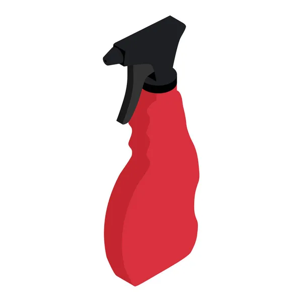 赤いスプレーボトル 掃除用品 水噴霧ボトル ラスター アイソメトリックビュー — ストック写真