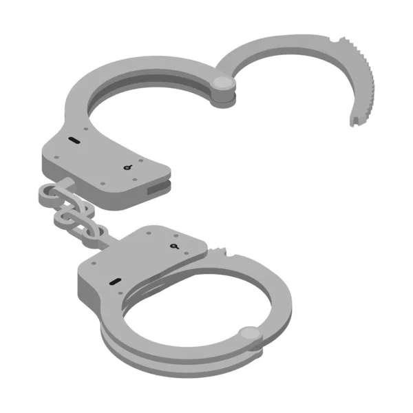 Opened Handcuffs Isolated White Background Isometric View Raster — Stock Photo, Image