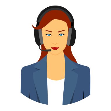 Kulaklıklı güzel çağrı merkezi çalışanı nasıl yardımcı olabilirim? raster illüstrasyonu