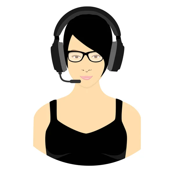 How Can Help You Beautiful Call Center Worker Headphones Working — стоковое фото