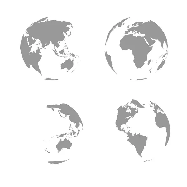 Earth Globe Set Isolated White Background Raster Globe World Map — Stock Photo, Image