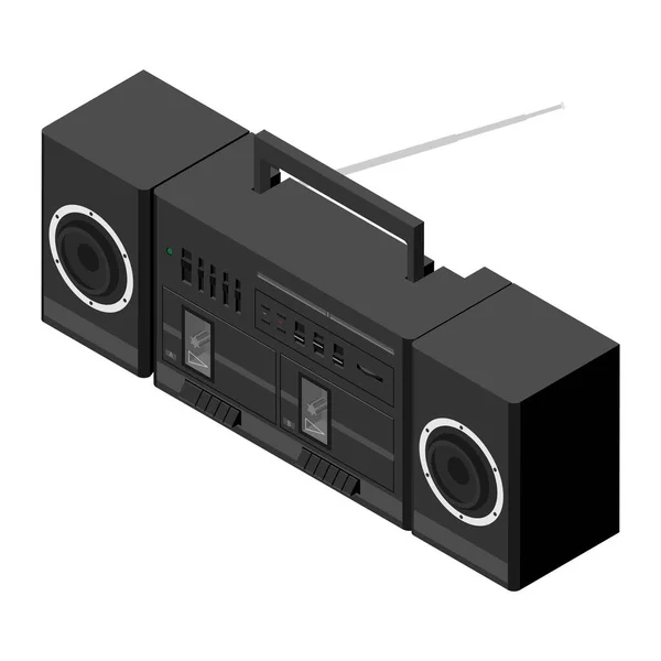 Retro Verouderde Draagbare Stereo Boombox Radio Cassette Recorder Speler Geïsoleerd — Stockfoto