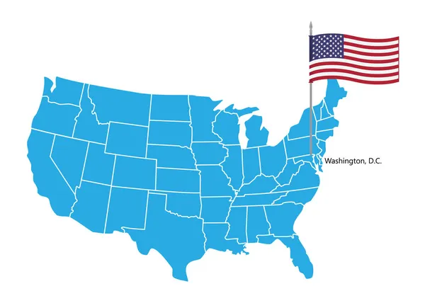Rasterabbildung Usa Karte Staaten Und Territorien Der Vereinigten Staaten Von — Stockfoto