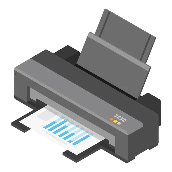 Realistic Printer Print High Quality Photo Paper Isometric View Raster — Stock Photo, Image