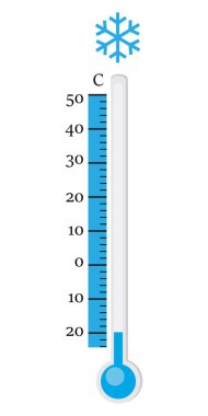 Termometre simgesi. Celsius. Soğuk sıcaklığı ölçüyorum. raster