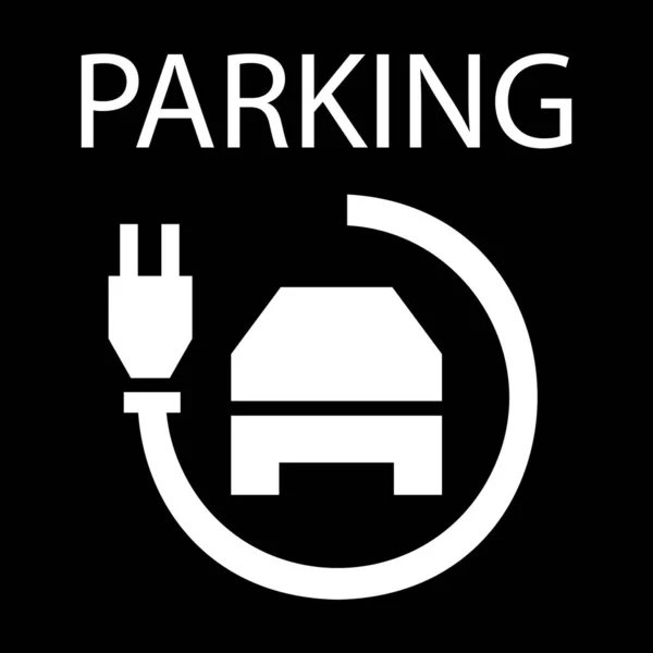 Parkoló Töltőállomások Szimbóluma Elektromos Autó Töltő Pint Jel Raszteres — Stock Fotó