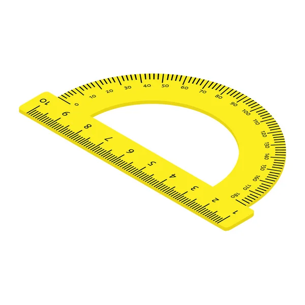 Yellow transparent protractor ruler isolated on white background — Stock Photo, Image