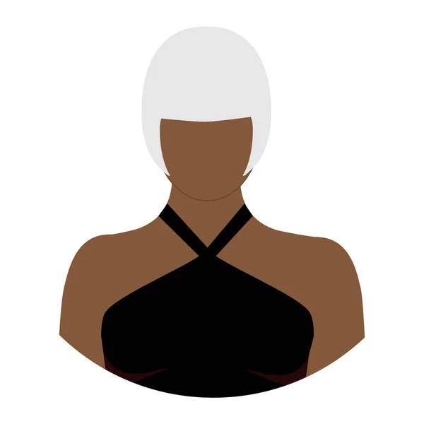 Mujer Negra Avatar Personaje Icono Dibujos Animados Aislado Sobre Fondo — Foto de Stock