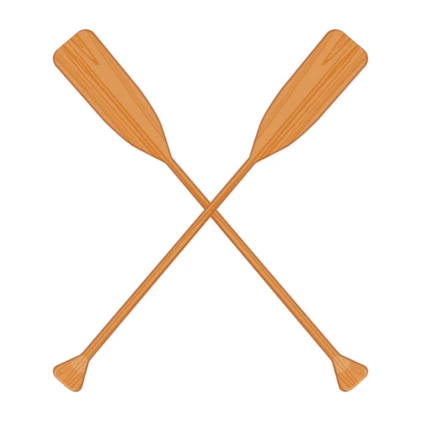 Two Wooden Crossed Oars Raster Isolated Rowing Oars Boat Oar — Stock Photo, Image