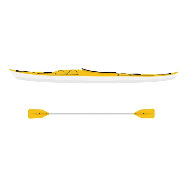 Kayak Amarillo Plástico Para Pesca Turismo Ilustración Raster Aislada Sobre —  Fotos de Stock