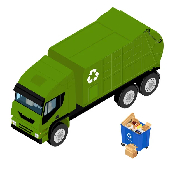 Basura Cubo Basura Con Basura Papel Clasificada Camión Basura Reciclaje —  Fotos de Stock