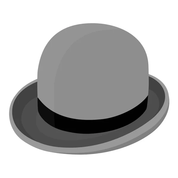 Gray bowler hat raster isolated on white. — Stock fotografie