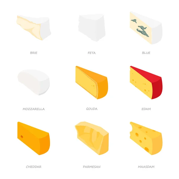 Various Types Cheese Raster Illustration — Stock Photo, Image