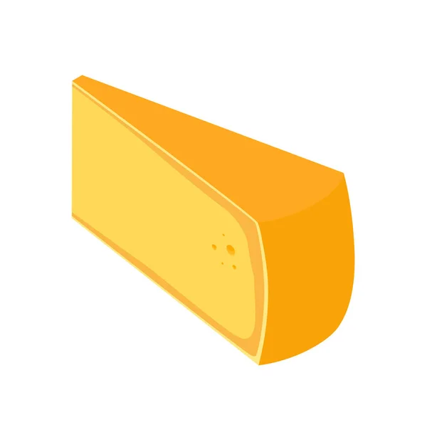 硬荷兰面奶酪在白色背景上分离 等距视图 — 图库照片