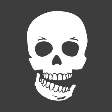 Hippi kafatası beyaz arka planda izole edilmiş. Vektör