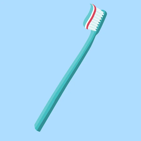 Concept Dentaire Brosse Dents Avec Dentifrice Isolé Soins Conception Santé — Image vectorielle